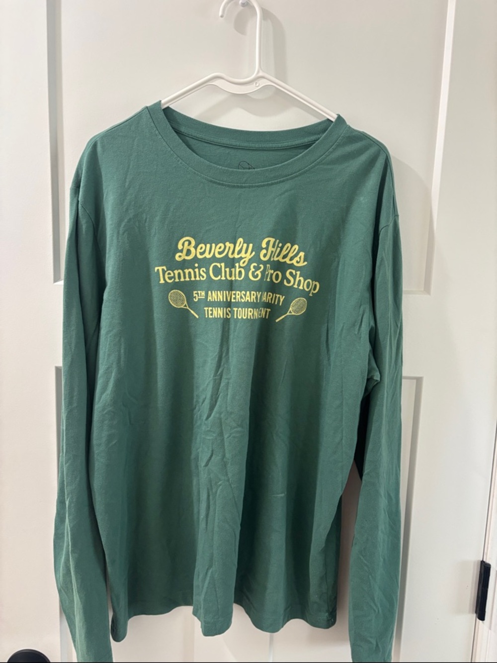 Original Use Green Long Sleeve Tee with Yellow Beverly Hills Graphic